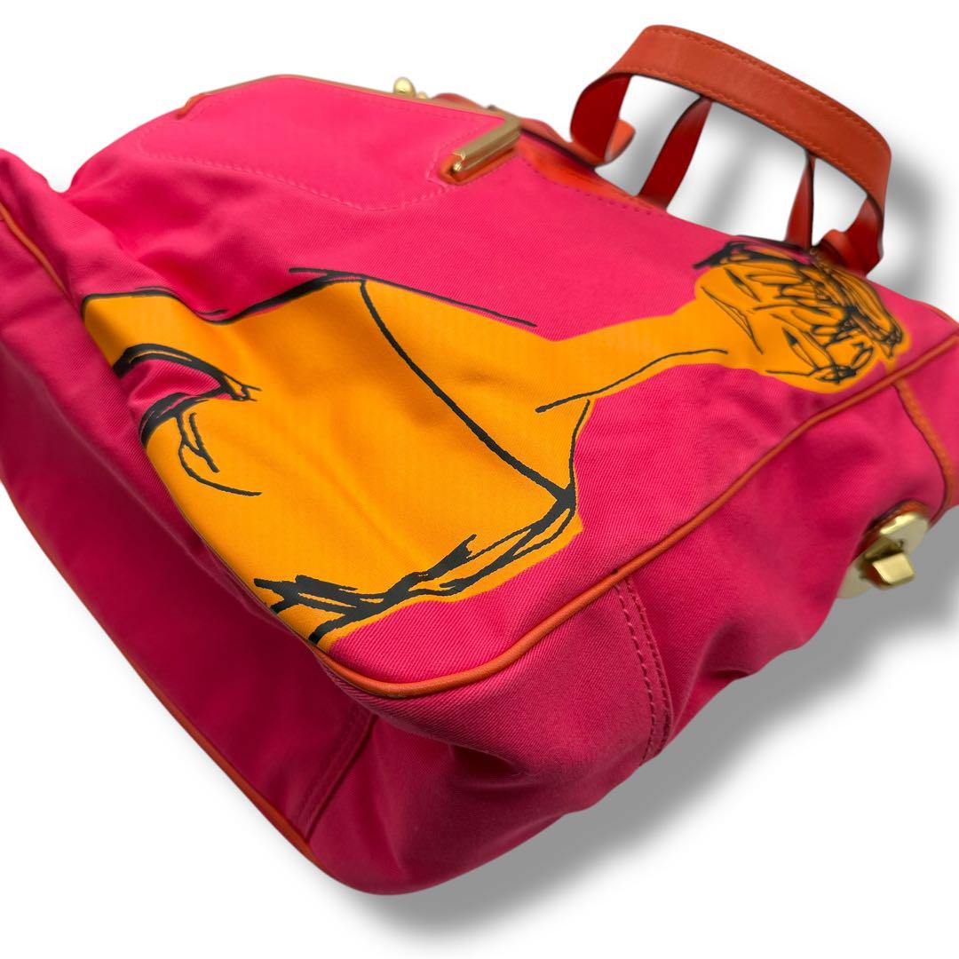 極美品 COACH トートバッグ キャンバス 希少品 ピンク レザー 13379