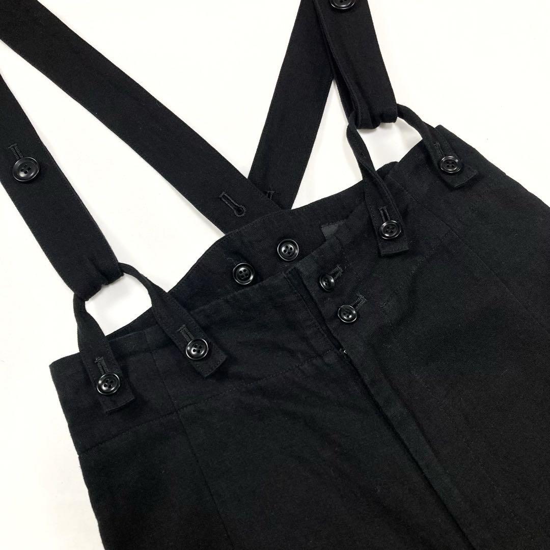 Y's C/LI GABARDINE SUSPENDER PANTS 黒1