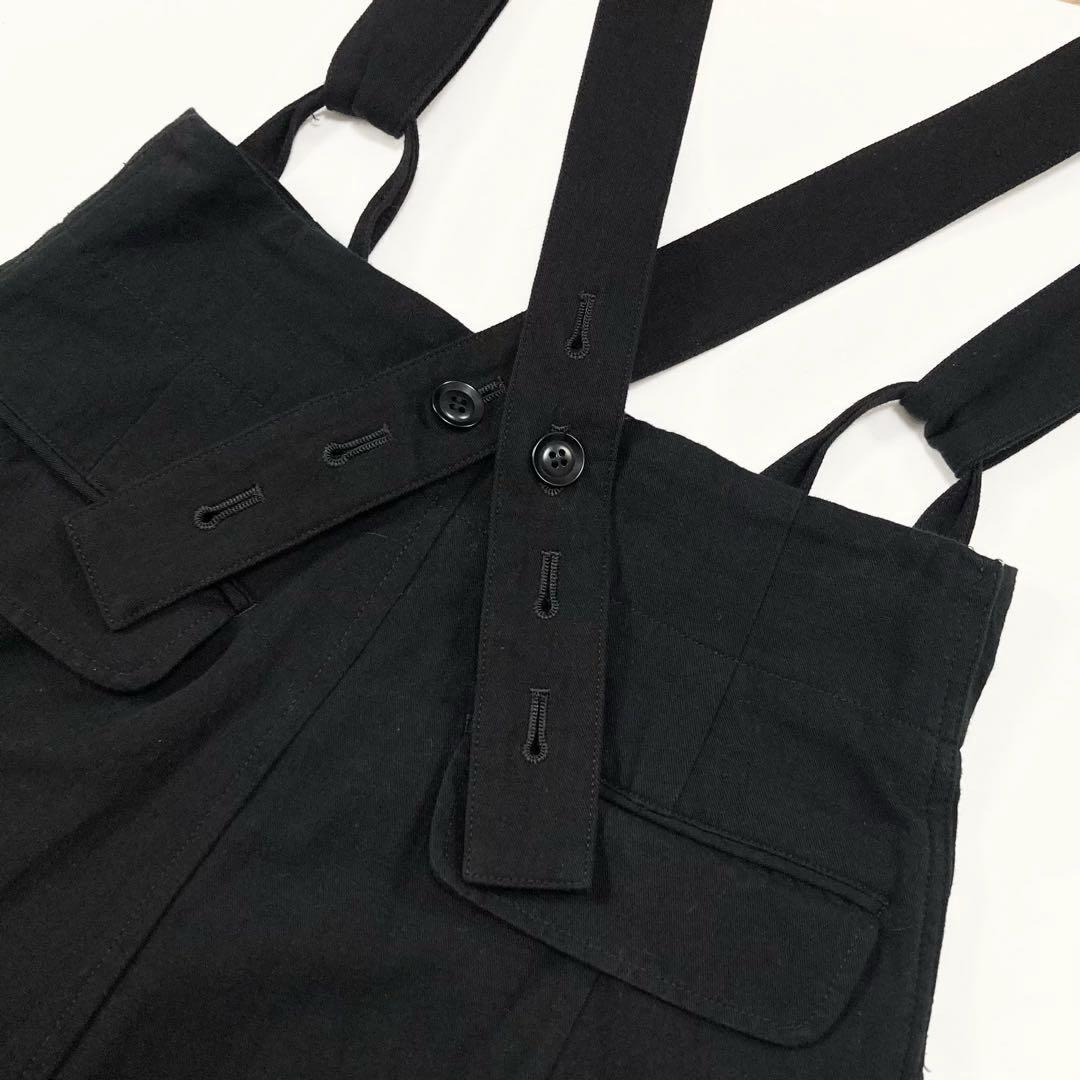 Y's C/LI GABARDINE SUSPENDER PANTS 黒1