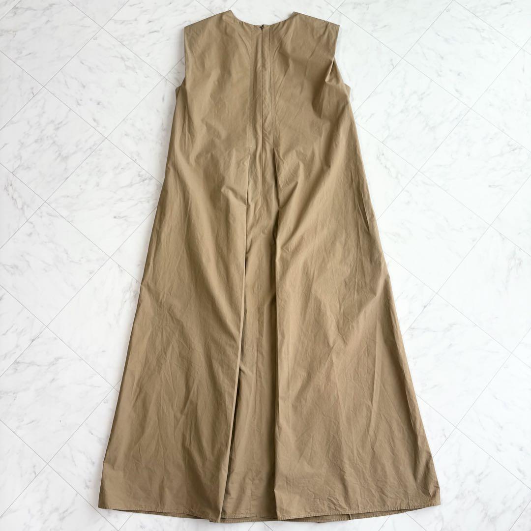【セブンテンバイミホカワヒト】ロングタックドレス　ノースリーブワンピース　M