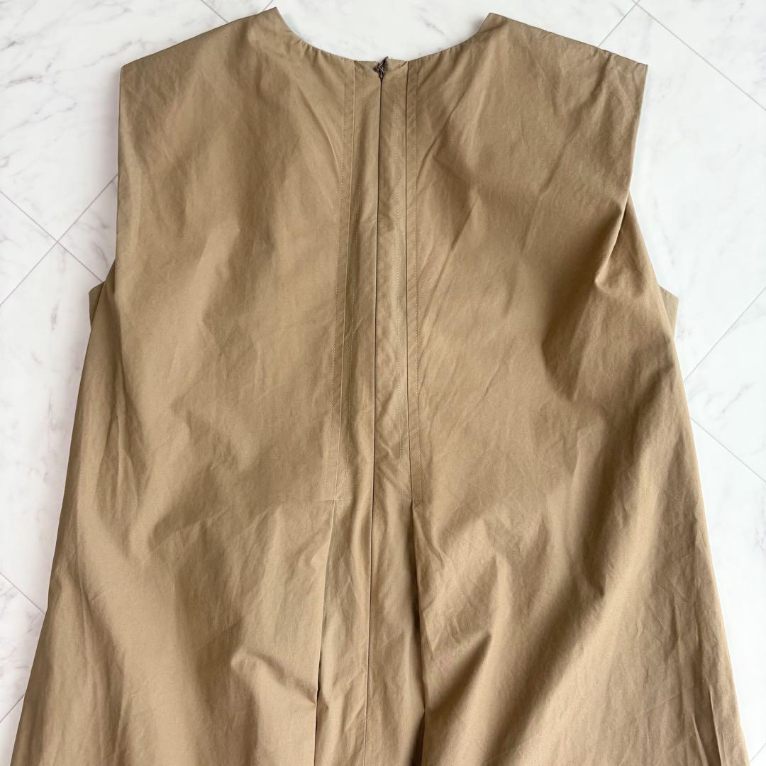 【セブンテンバイミホカワヒト】ロングタックドレス　ノースリーブワンピース　M
