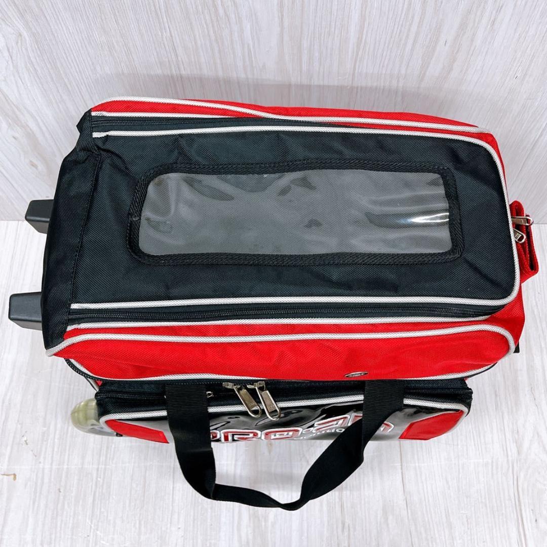 ABS ボウリングバッグ PRO-am 2個用カート レッド キャリーバッグ