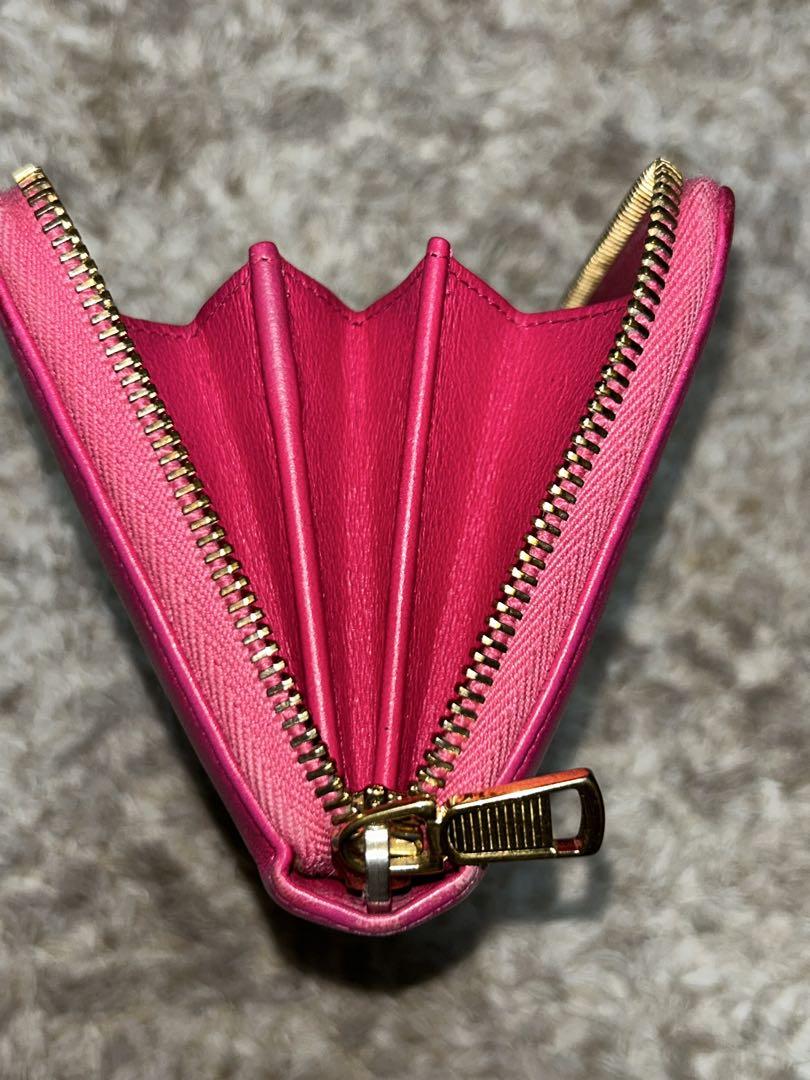 サンローラン YSL 長財布 ラウンドジップ ロゴ型押し ピンク