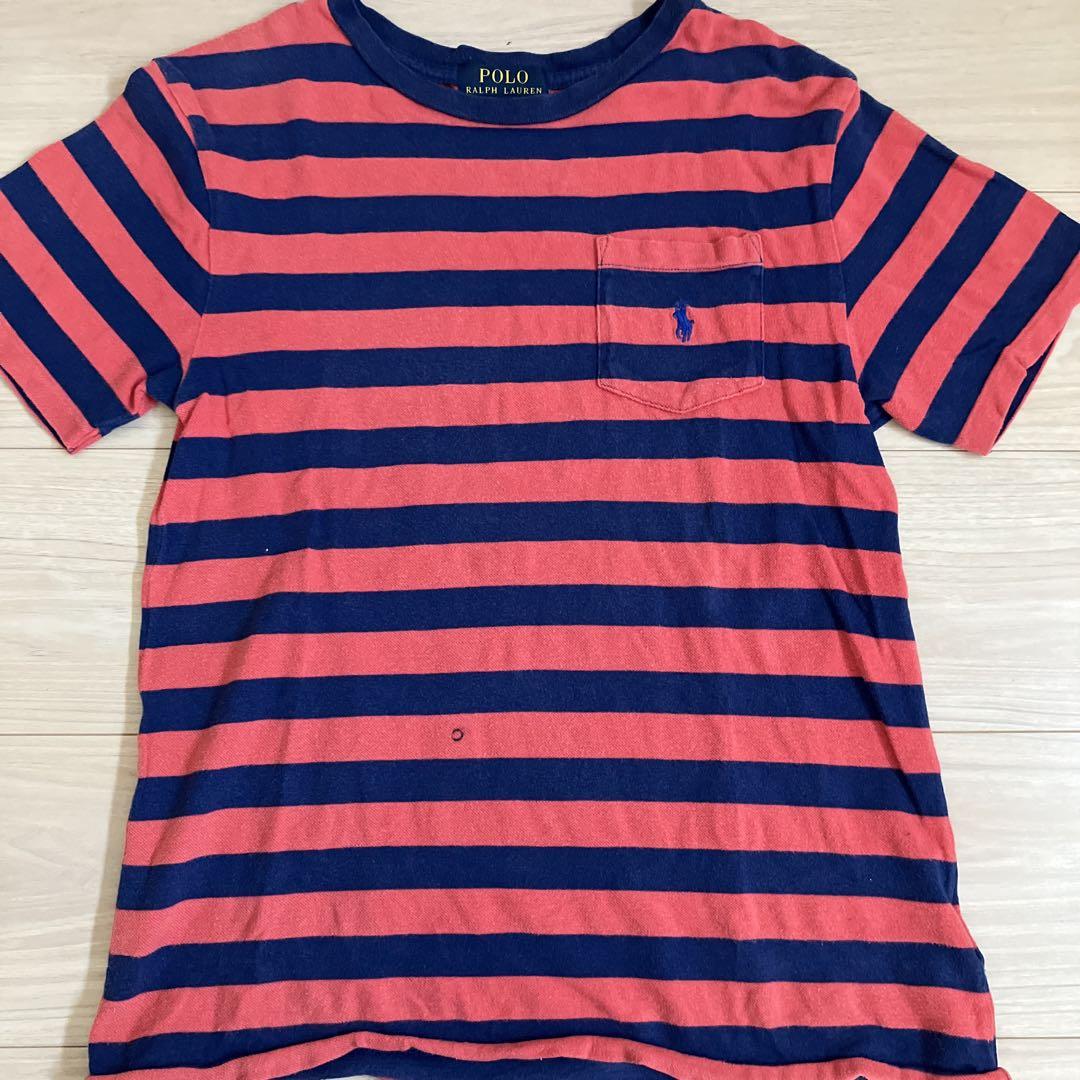 Polo Ralph Lauren 赤 ネイビー ストライプ ポロシャツ M Ralph Lauren 赤 ストライプ ポロシャツ - メルカリ