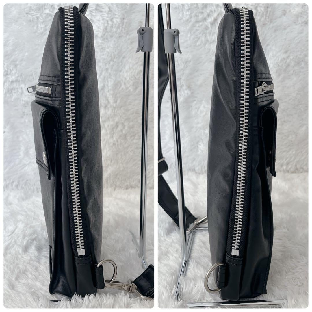 【美品】PORTERポーター フリースタイル ボディバッグ ブラック