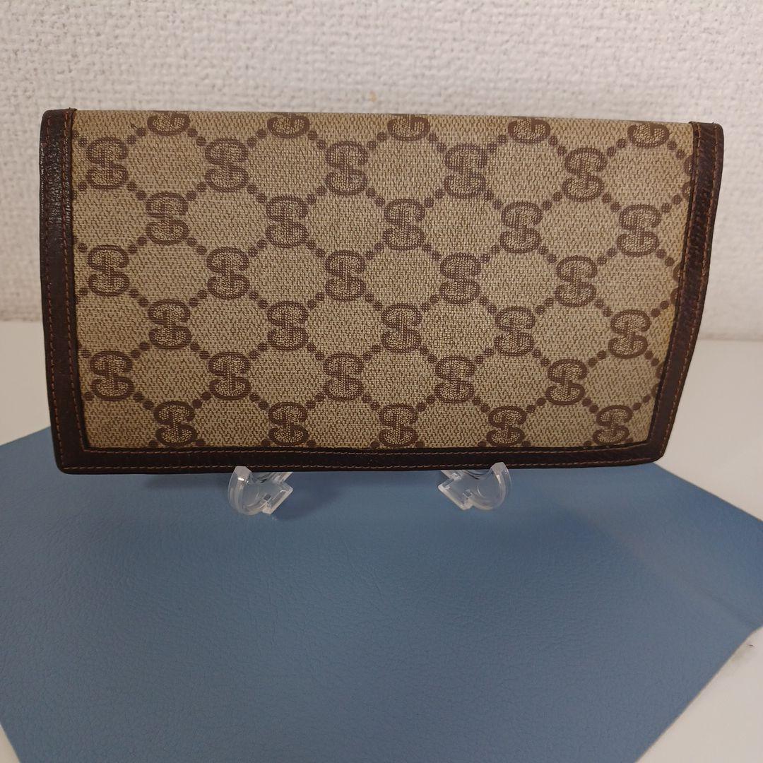 ✨美品✨GUCCI✨グッチGG 二つ折り財布 ベージュ キャンバス