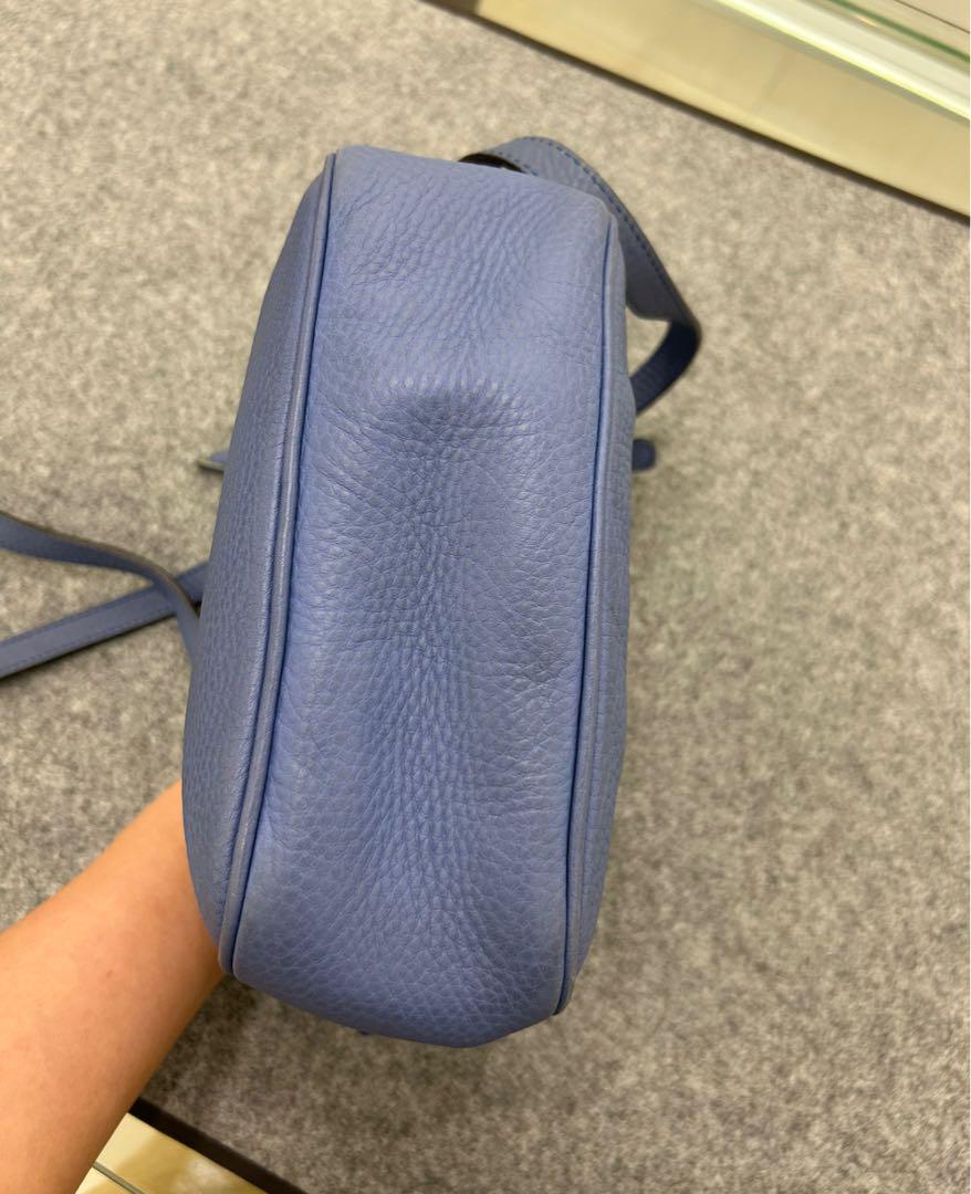 GUCCI ブルー レザー ショルダーウォレットバッグ GUCCI ブルーレザーショルダーバッグ