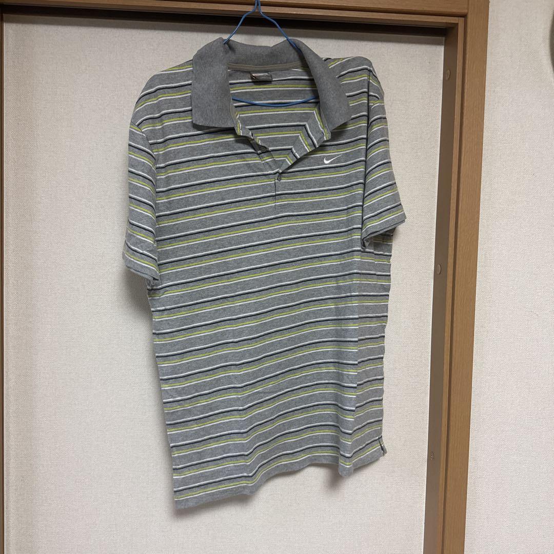 Nike ポロシャツ XL グレー ストライプ - メルカリ