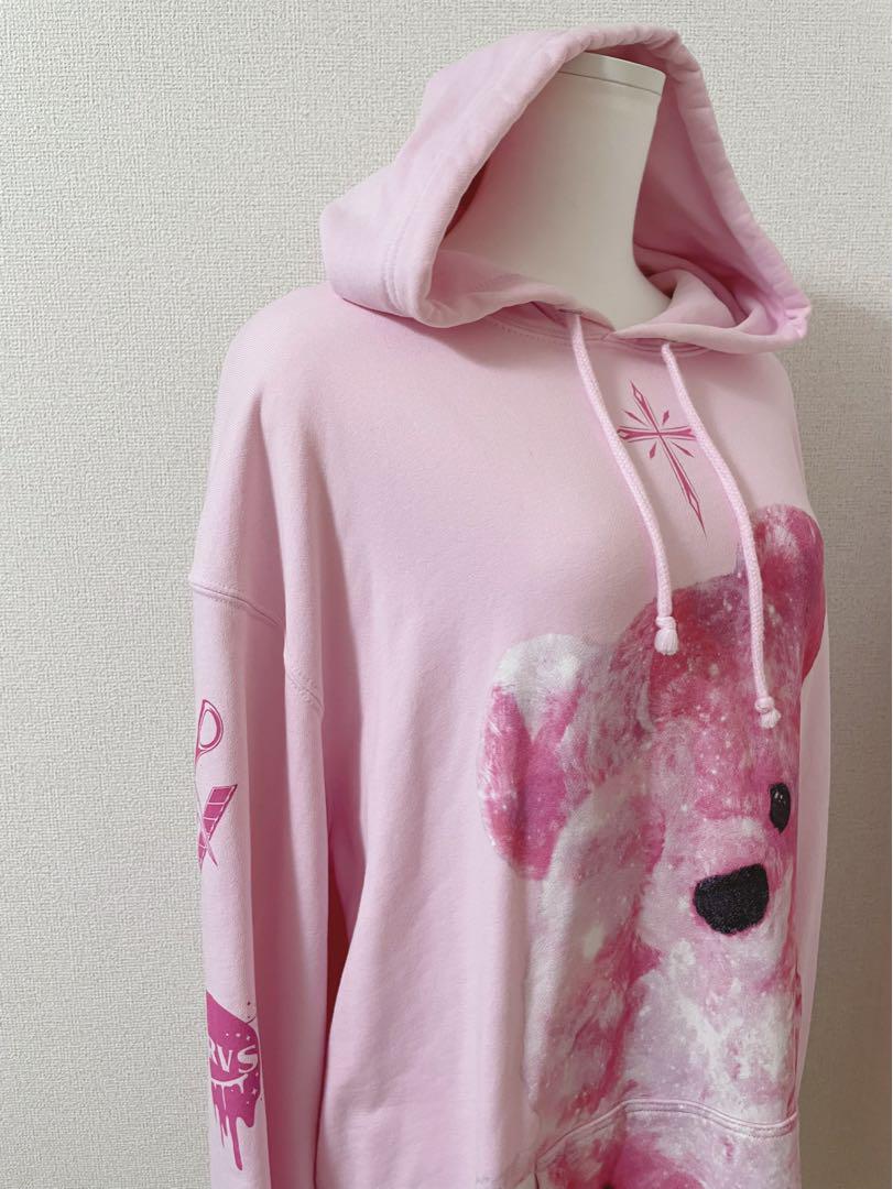 【美品】TRAVAS TOKYO クマプリント パーカー ピンク 売り切れ商品