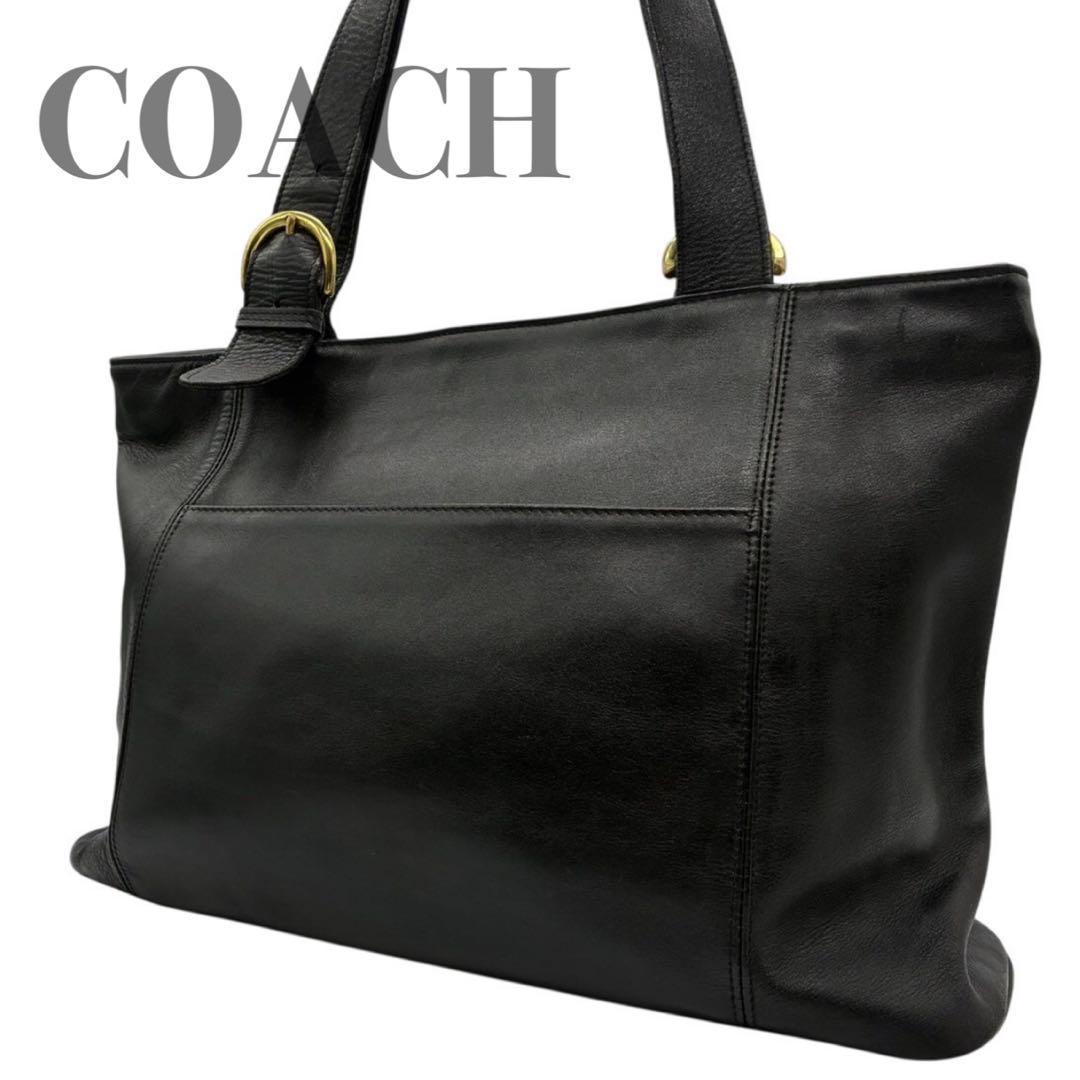 COACH オールドコーチ s11 黒 オールレザー トートバッグ ハンド