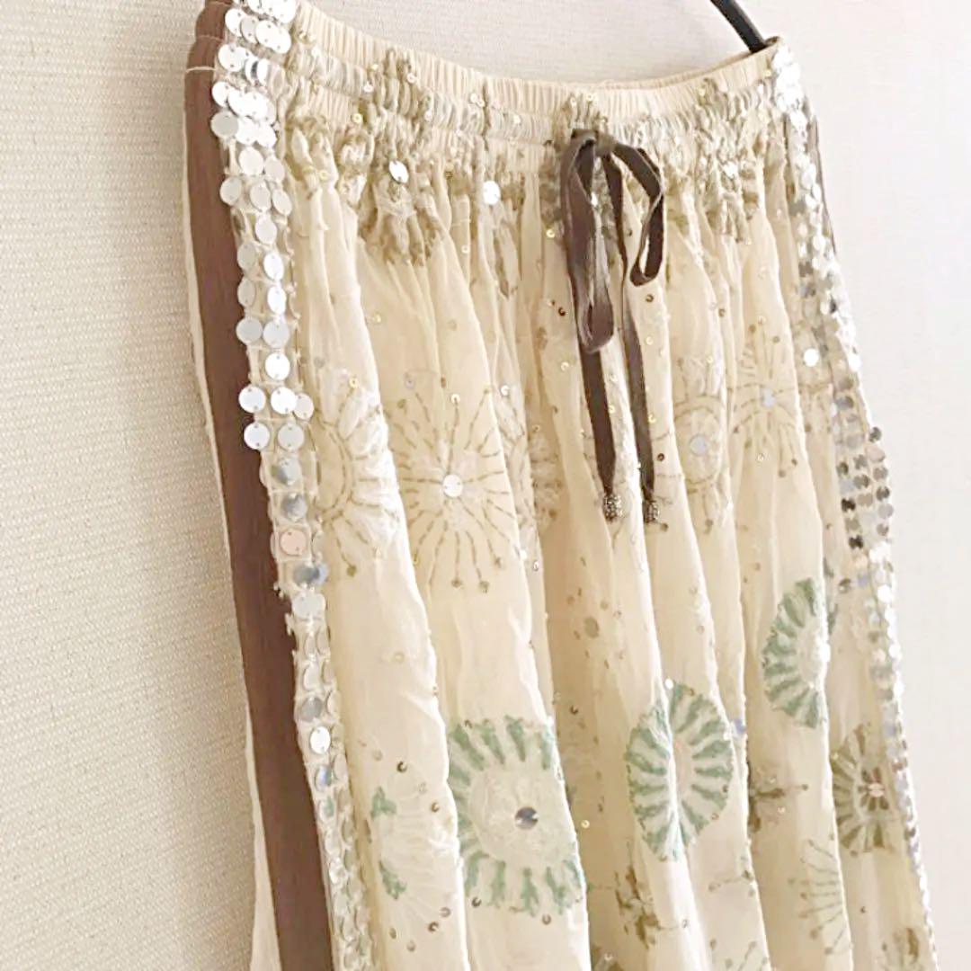 CHAN 刺繍&スパンコールスカート チャンルー fJbwn-m47811118219 LUU 在庫あ人気