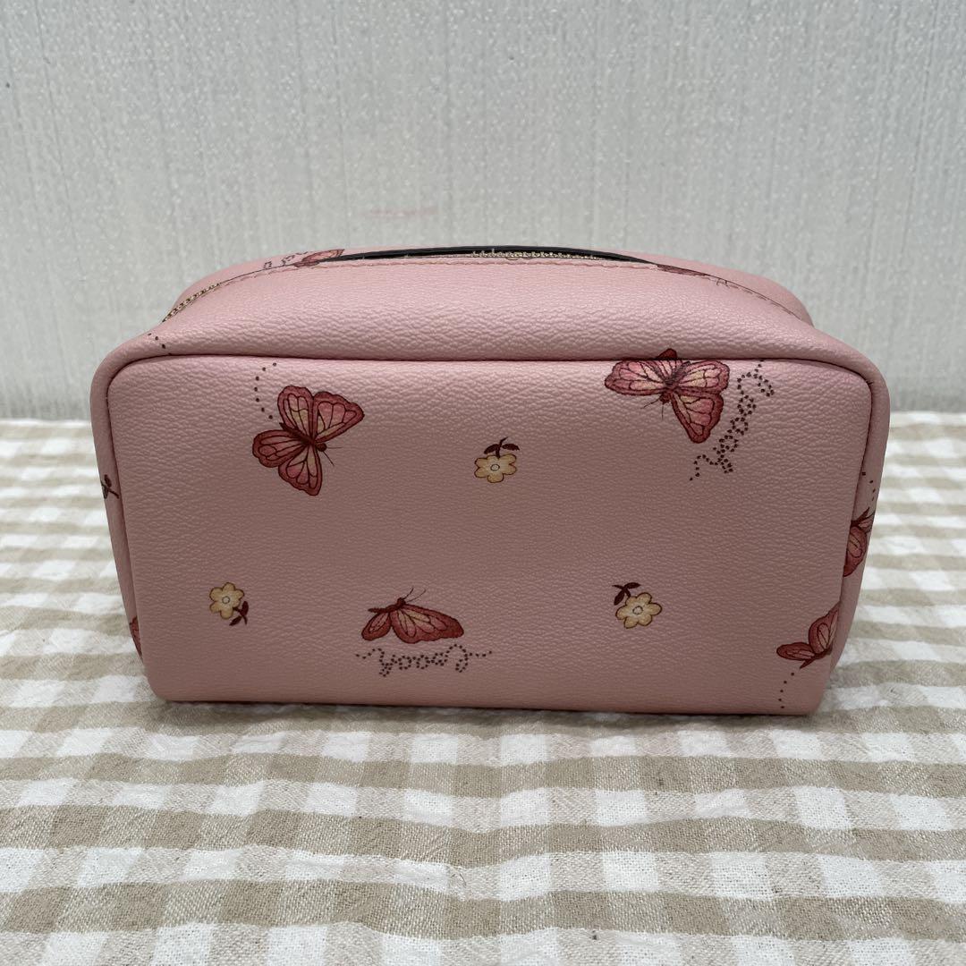 COACH コスメポーチ 花と蝶柄 バッグ