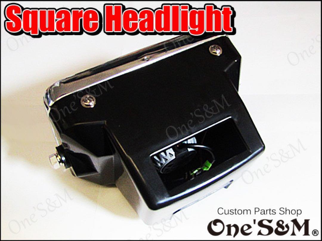 角型ヘッドライト イエローレンズ LEDポジ 角目ヘッドライト