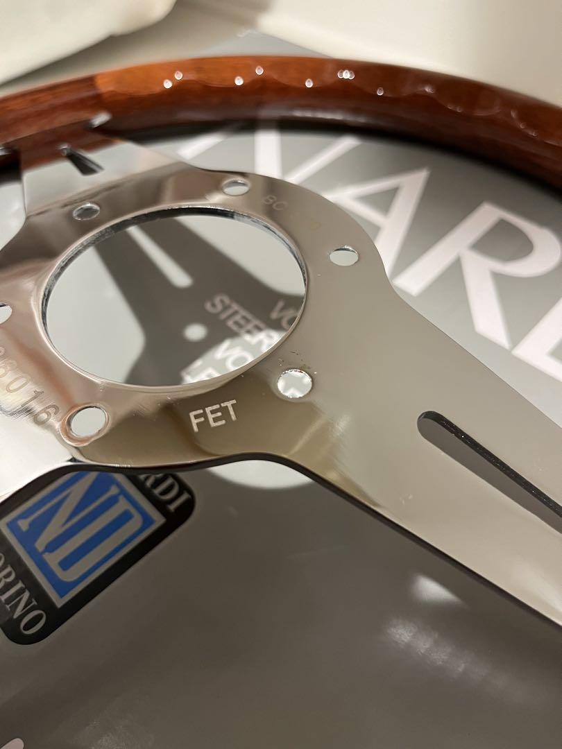 NARDI ナルディ風 ステアリング クラシック ウッド調 ポリッシュ ブラウン
