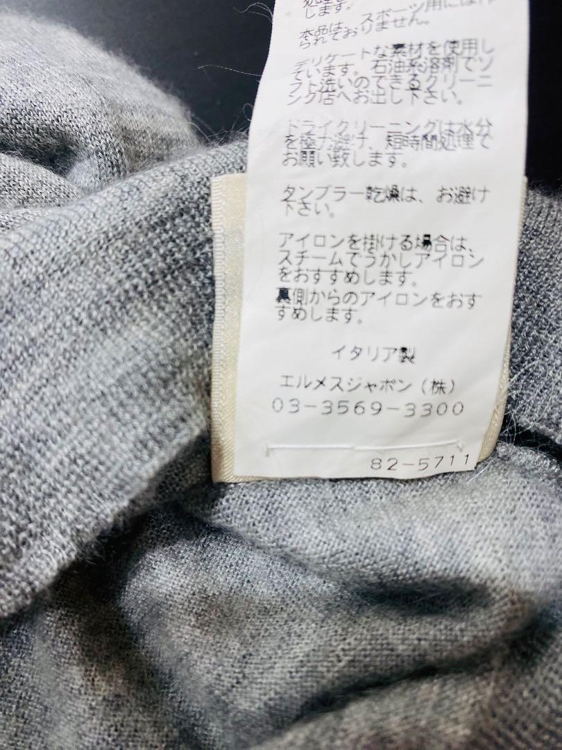 HERMES　エルメス　カシミア　シルク　高級ニット　Vネック　メンズ　M