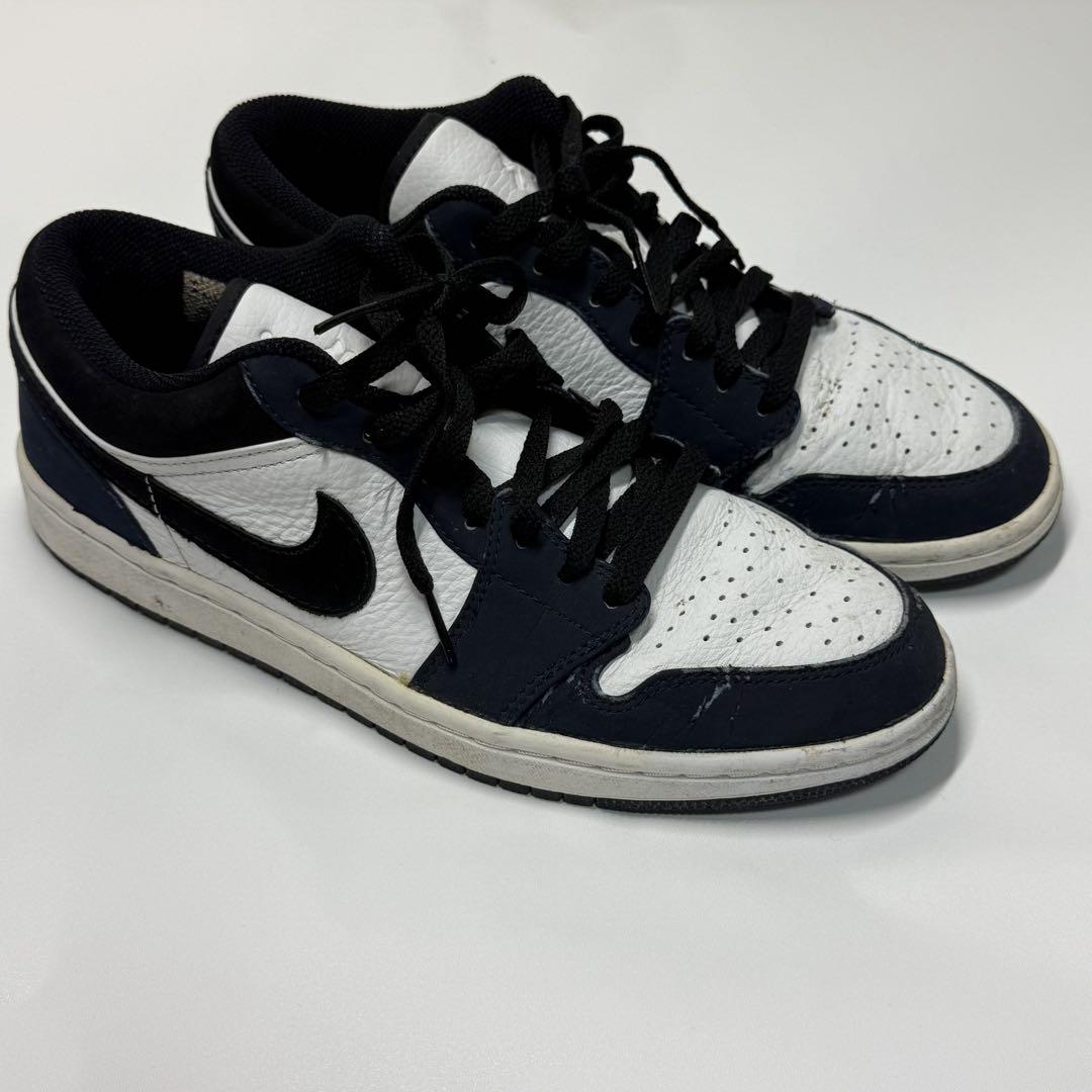 美品！AIR JORDAN 1 RETRO LOW NAVY スウェード 生地