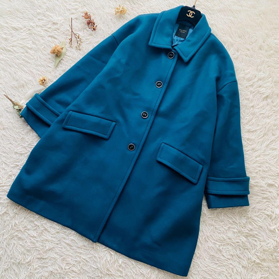 ダーマコレクション●極美品●希少カラー ウール混配色バルカラーコート 飾り釦 L ダーマコレクション●極美品●希少カラー ウール混配色バルカラーコート 飾り釦 L