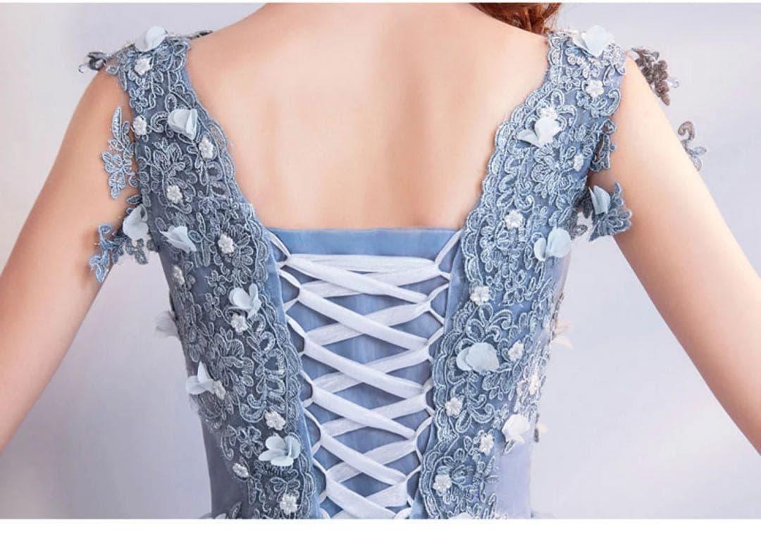 ブルー 刺繍 バースデードレス キャバ ブルー 刺繍 バースデードレス キャバ