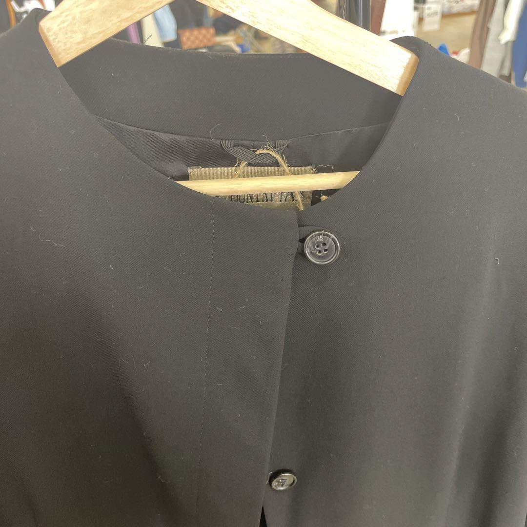 古着　ヴィンテージアメリカ製　ノーカラーコート　モード