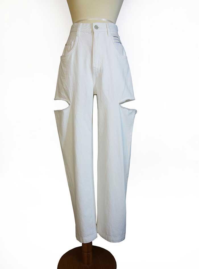 キムヘキム KIMHEKIM ｘMO&Co. スラッシュデニムパンツ 日本未入荷 キムヘキム KIMHEKIM xMO&Co. スラッシュデニムパンツ 日本未
