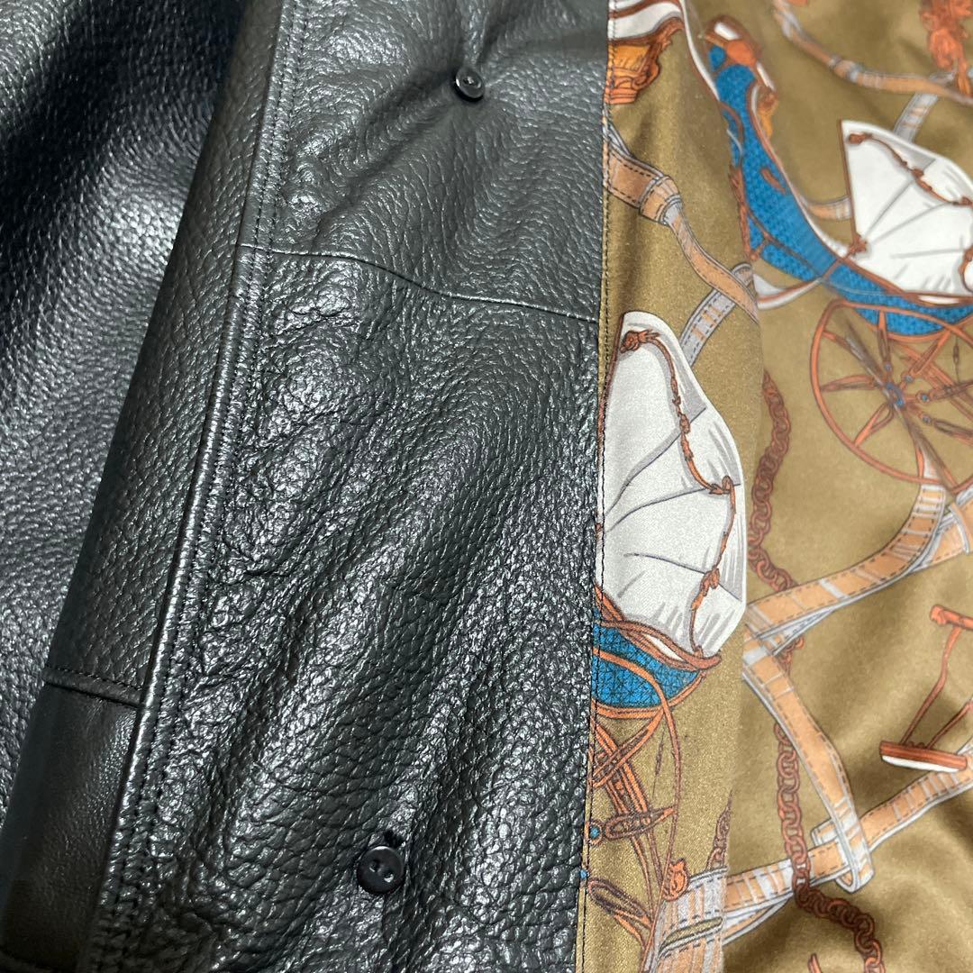 希少!LANVIN ランバン レザーコート 総柄裏地入り 上質 羊革 希少!LANVIN ランバン レザーコート 総柄裏地入り 上質 羊革