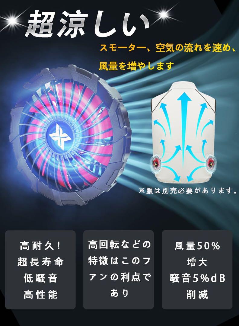 36V超高出力 ✨ファンバッテリーセット 強風 大容量バッテリー 5段階風量調節
