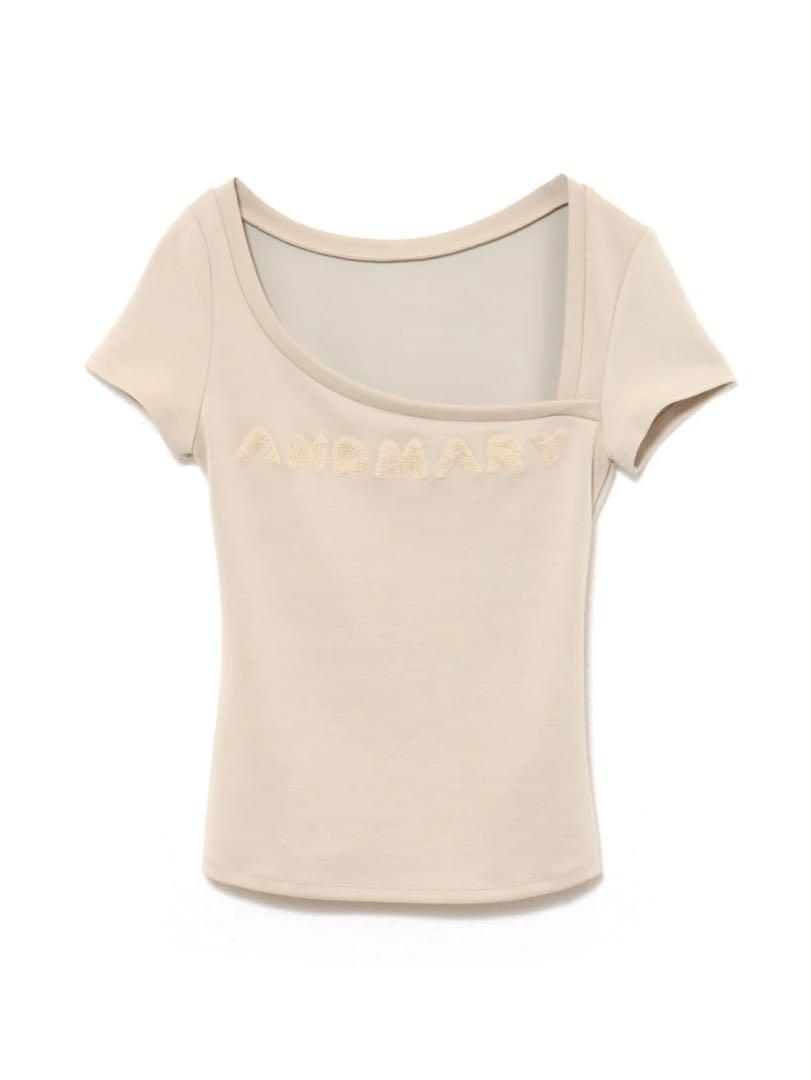 andmary Mary logo tops beige - メルカリ