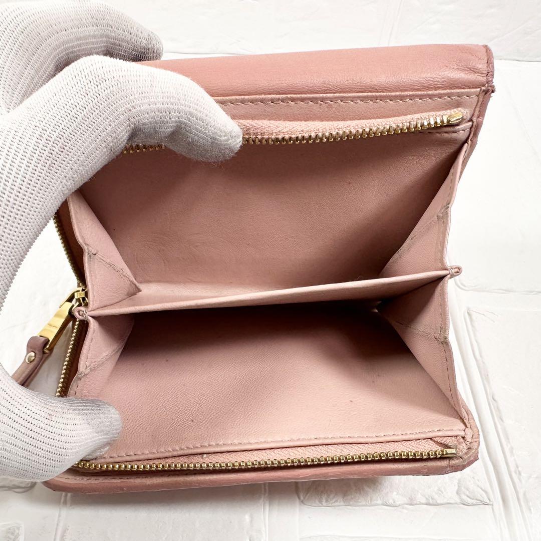 ♡美品♡ミュウミュウ 三つ折り財布 マテラッセ レザー L字