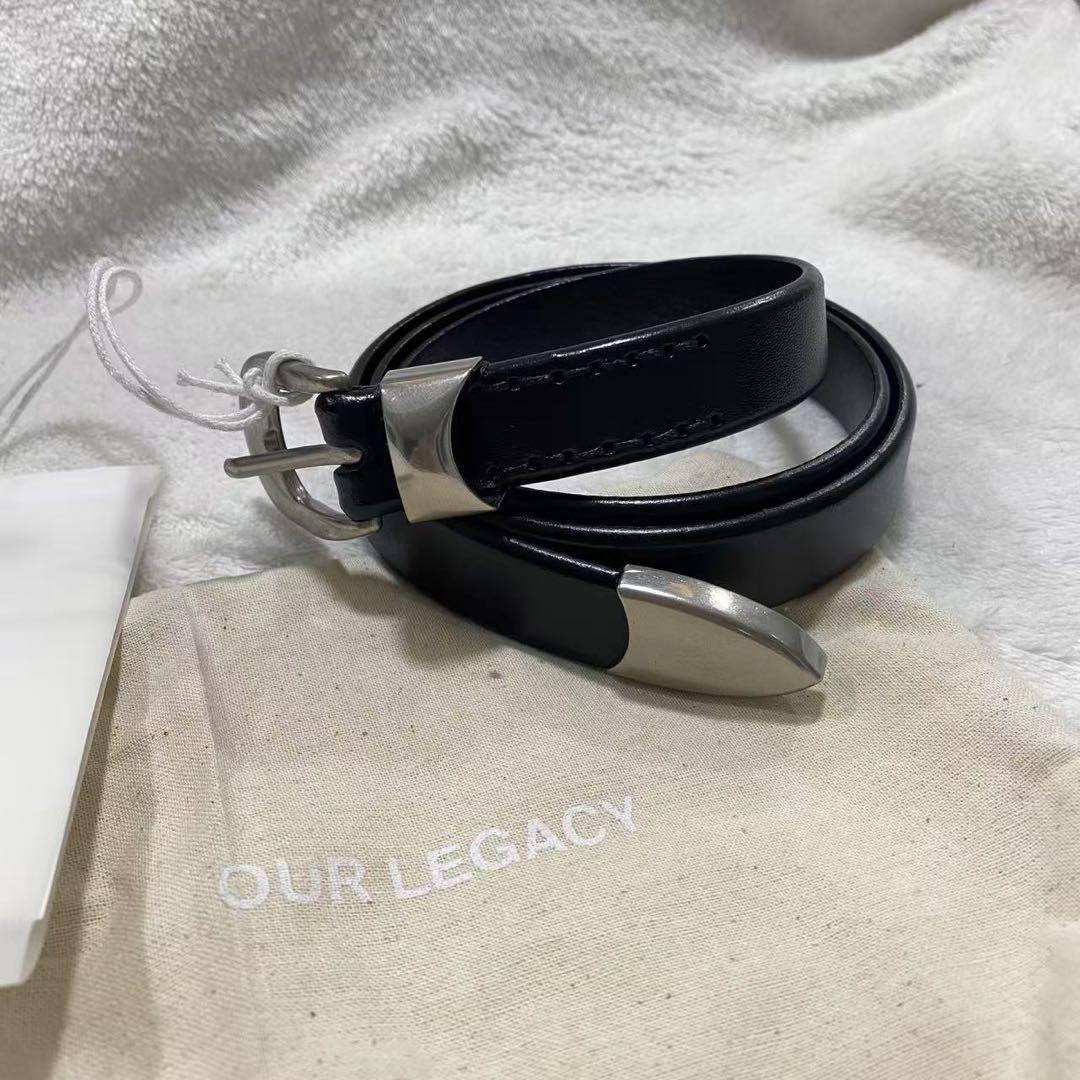 OUR LEGACY/BELT 2CM ブラック LEATHER/90/男女兼用