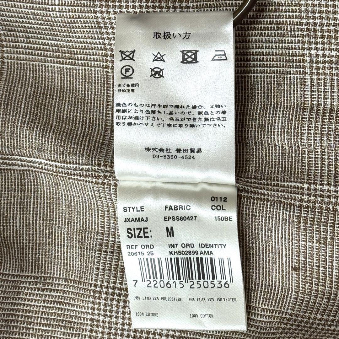 LARDINI ラルディーニ ベージュ チェック柄 テーラードジャケット リネン