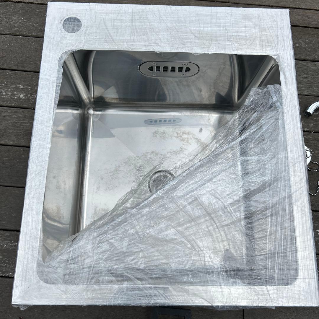 SANEI. ステンレス製シンク 蛇口 排水ホース付き 1槽シンク