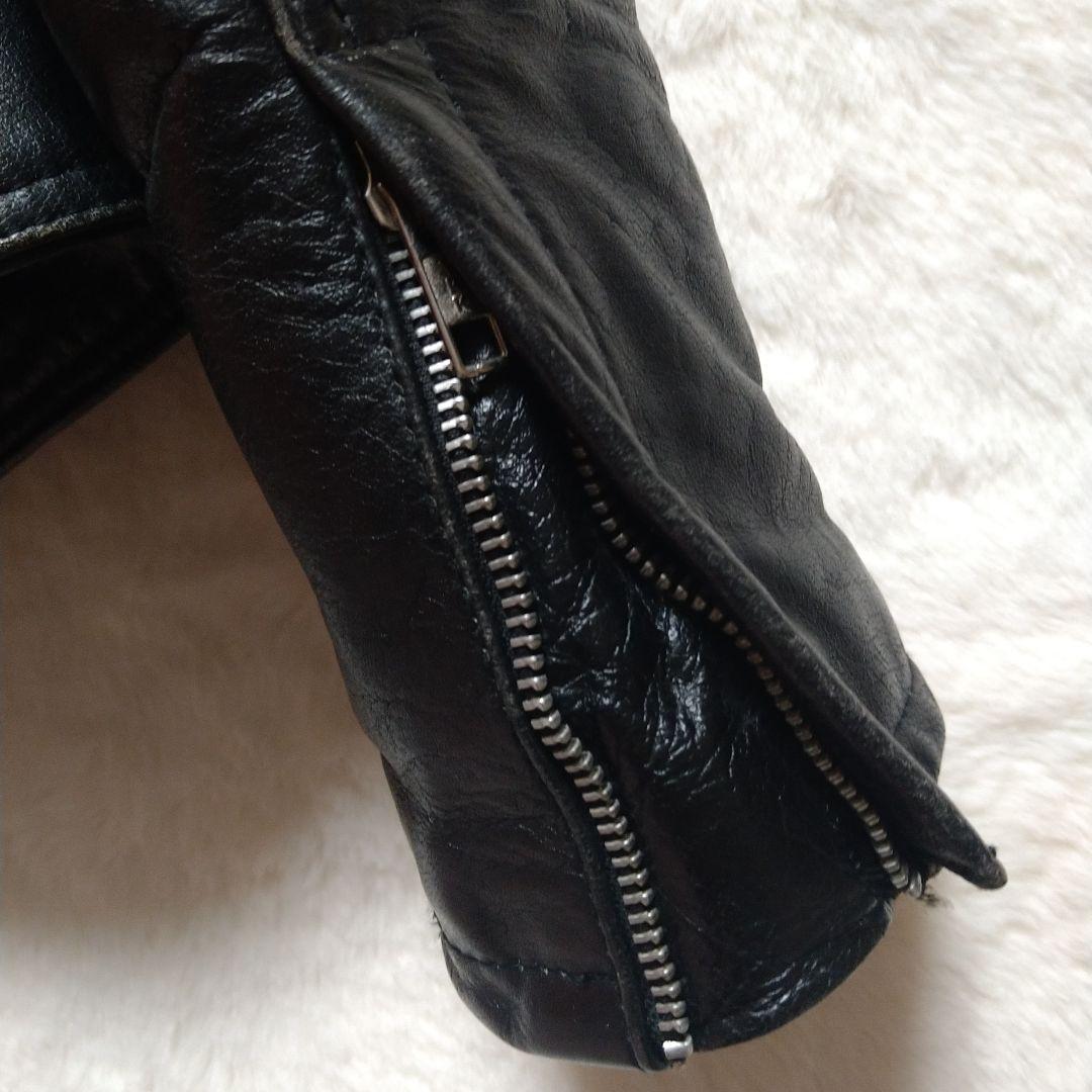 HORN WORKS シングルライダース 黒 バッファロー牛革 Ｌ バイカー