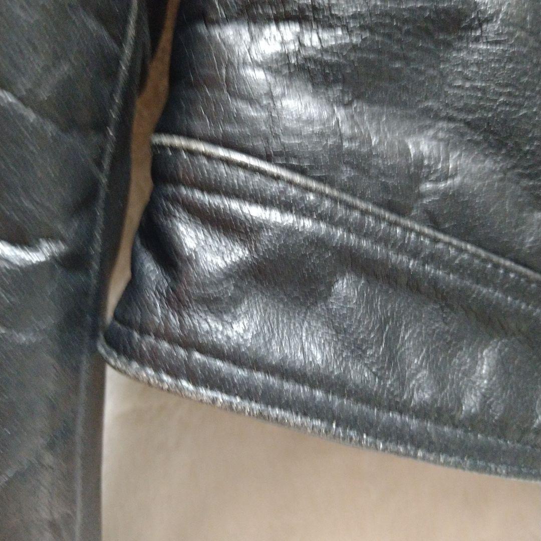 HORN WORKS シングルライダース 黒 バッファロー牛革 Ｌ バイカー