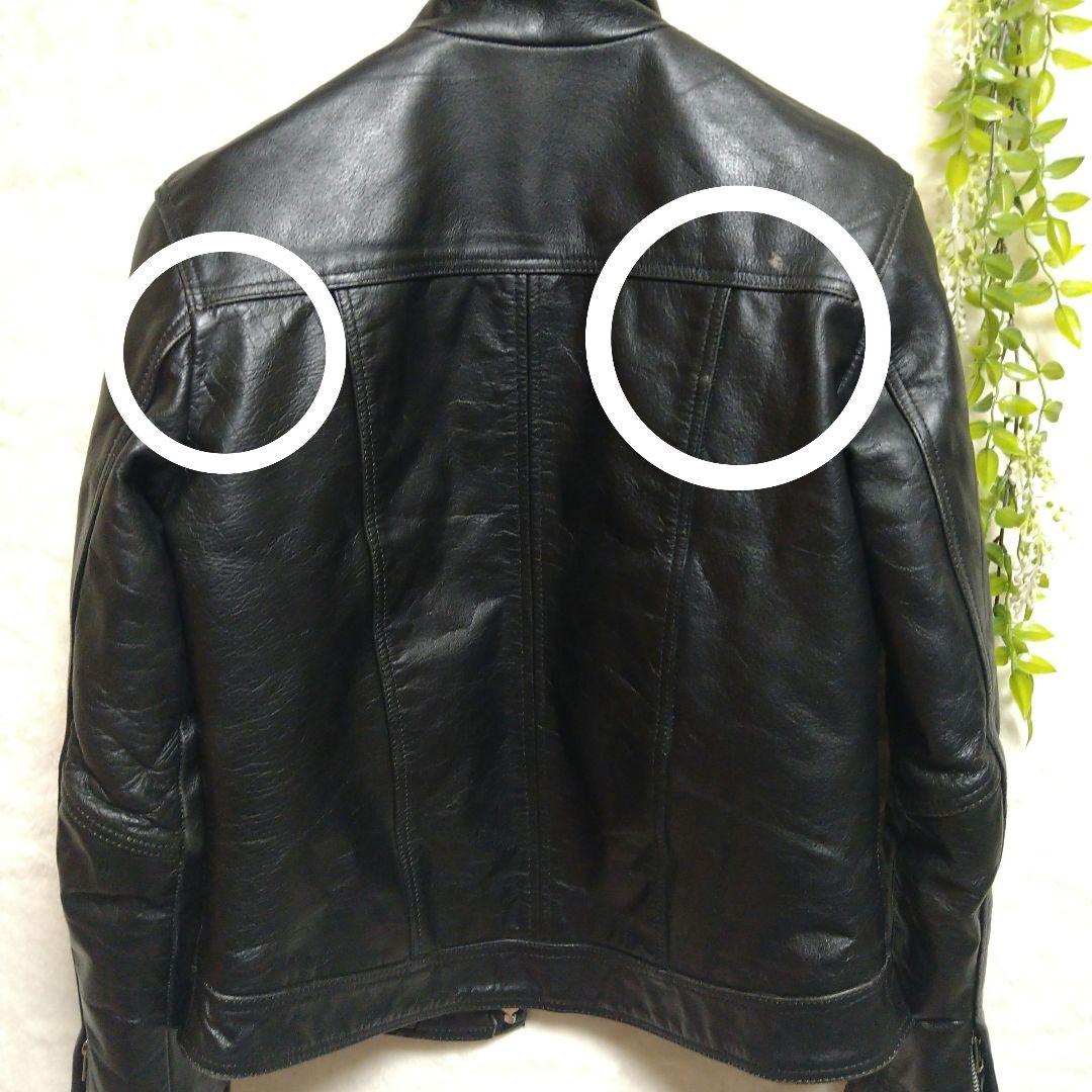 HORN WORKS シングルライダース 黒 バッファロー牛革 Ｌ バイカー