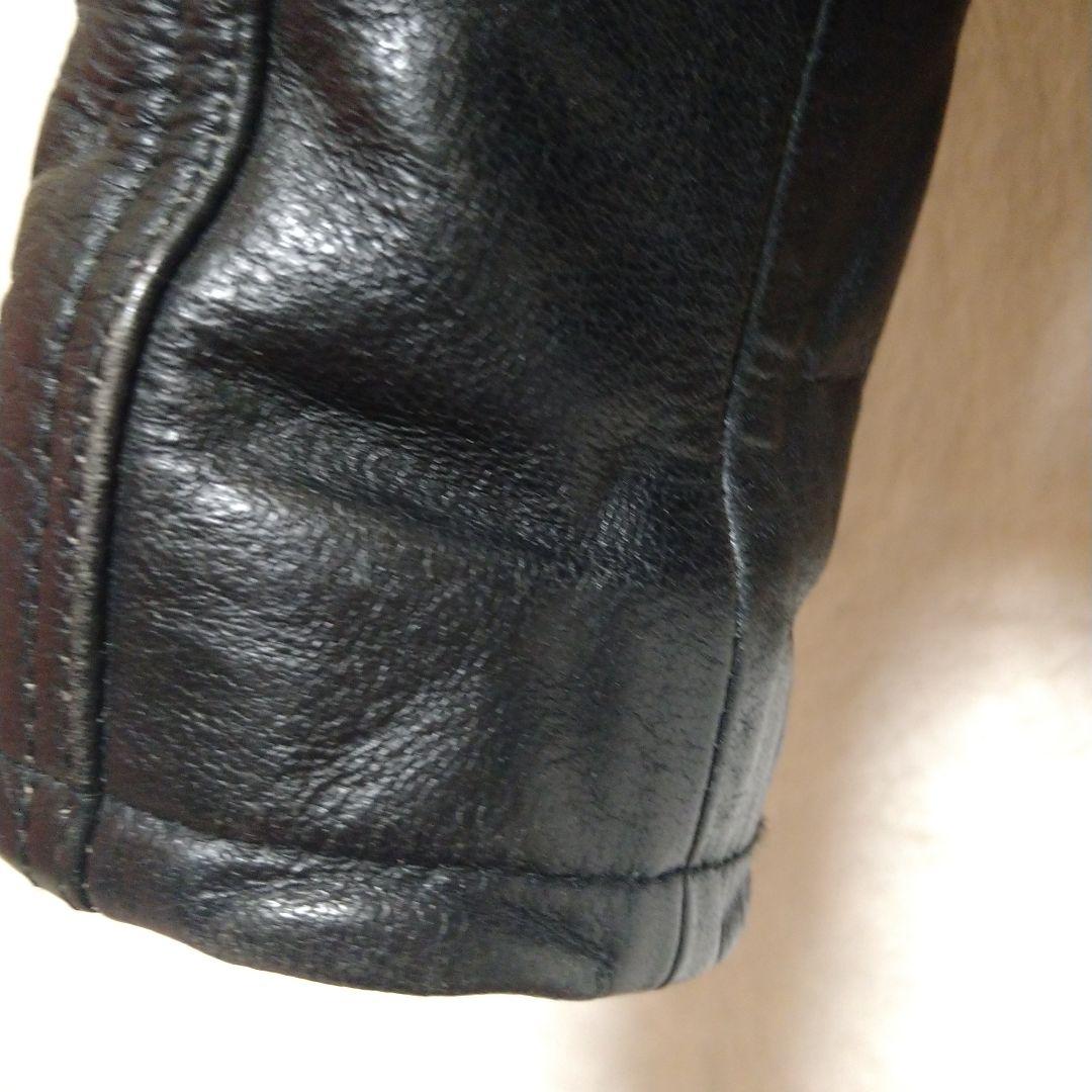 HORN WORKS シングルライダース 黒 バッファロー牛革 Ｌ バイカー