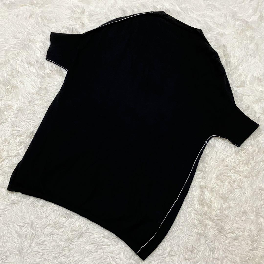 【あすつく】 カシミヤ100% 半袖 良品】Marni ニット 38 黒 サイドライン トップス