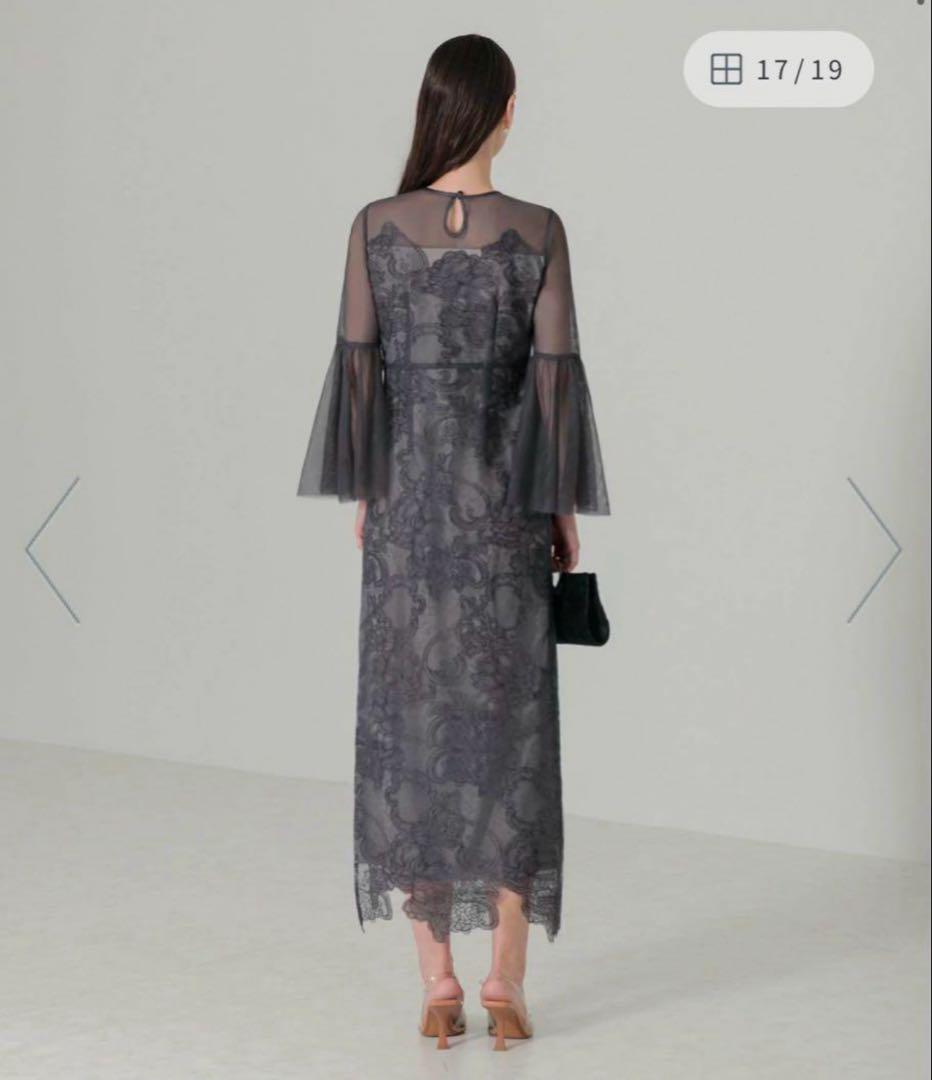LEJA シアープリーツスリーブIラインワンピースドレス S