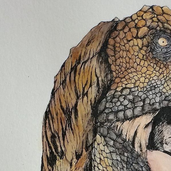 ティラノサウルスの水彩画