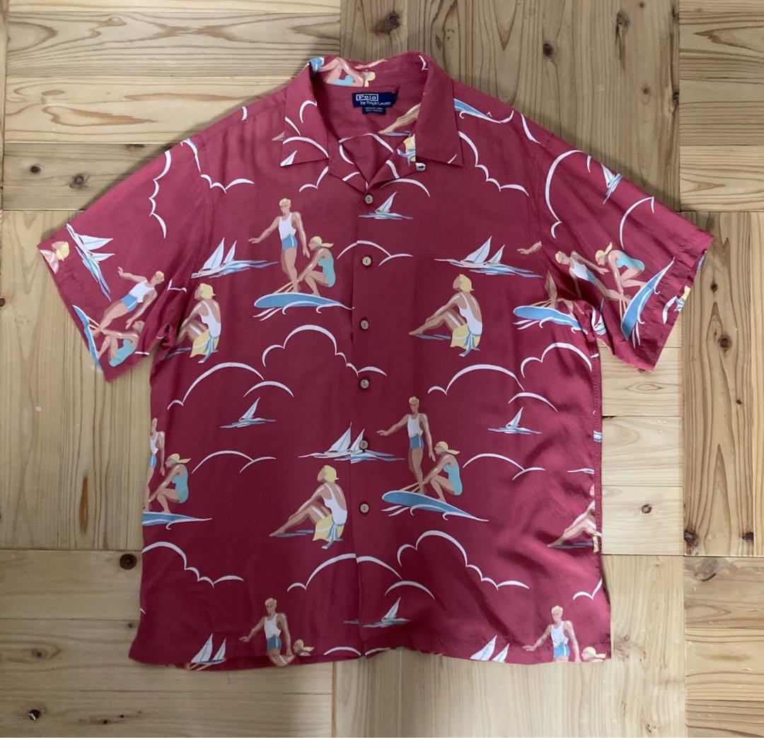 Ralph Lauren ラルフ XL アロハ 開襟 半袖シャツ 90s 古着