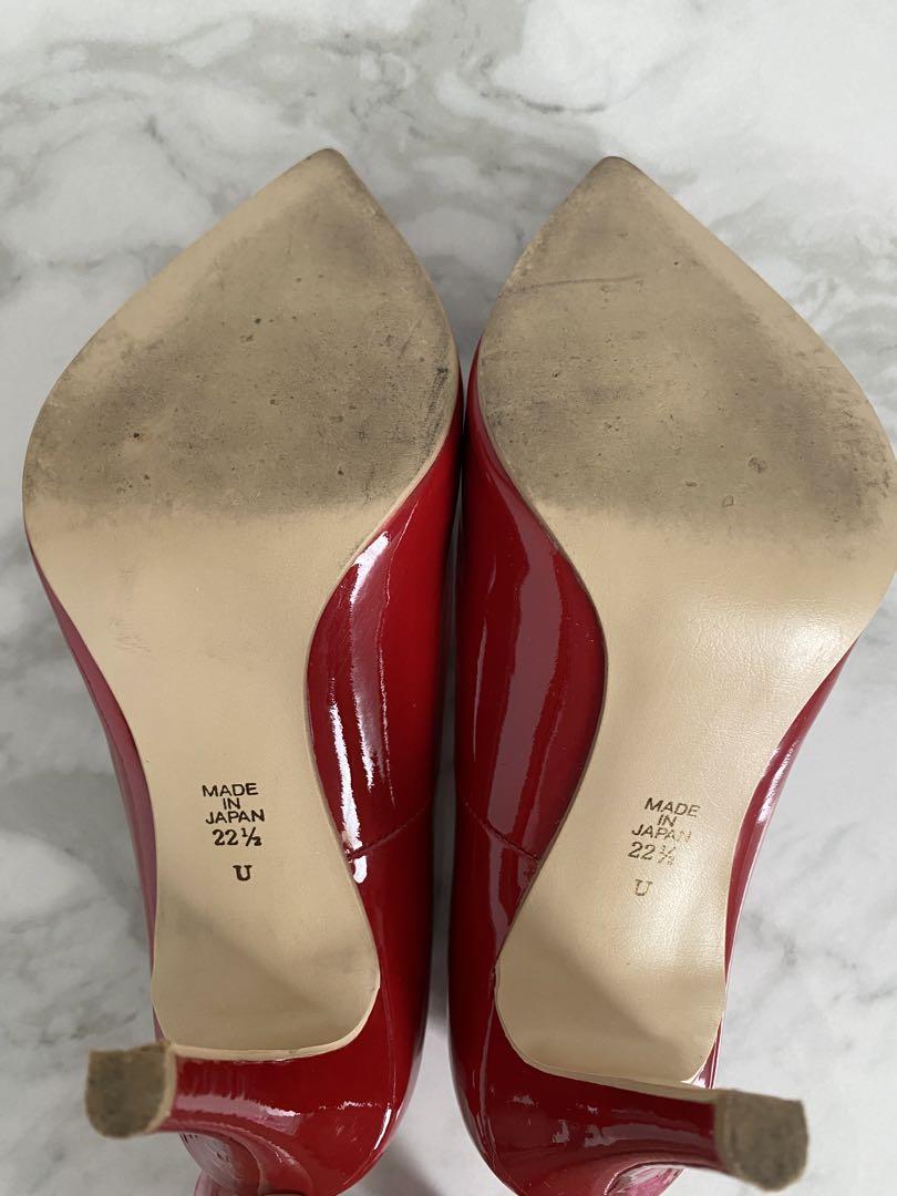 美品♡Diana ダイアナ エナメル パンプス 赤 22.5 ポインテッドトゥ