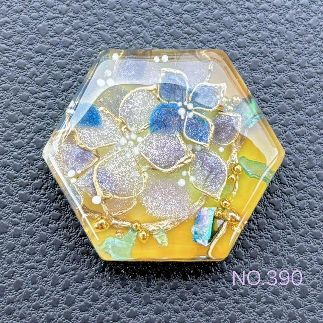 NO.390手描き レジン ヘアゴム ポニーフック オシャレ❁⃘*.゜