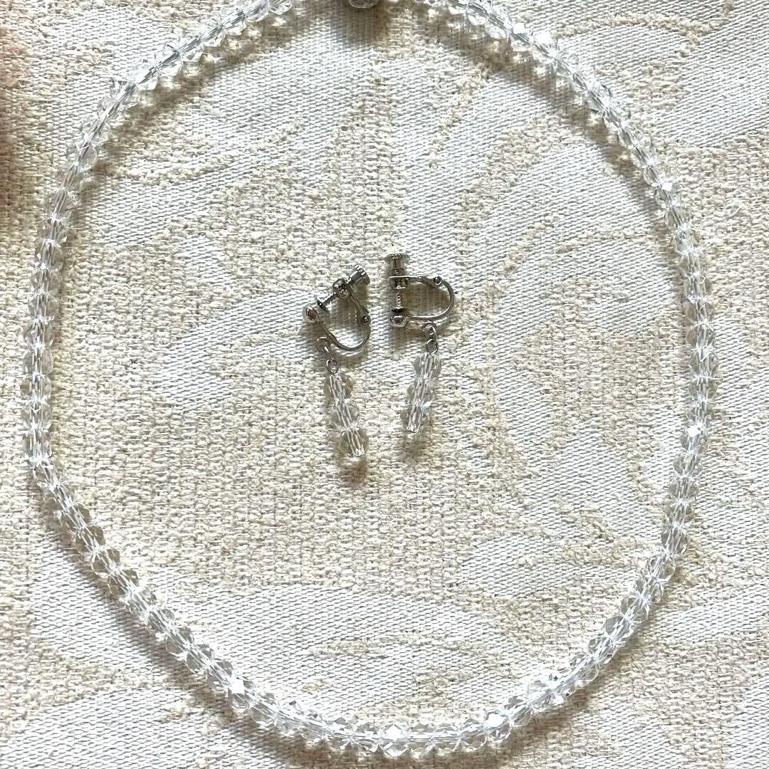 東武百貨店購入❣️未使用品❣️水晶 ネックレス イヤリング