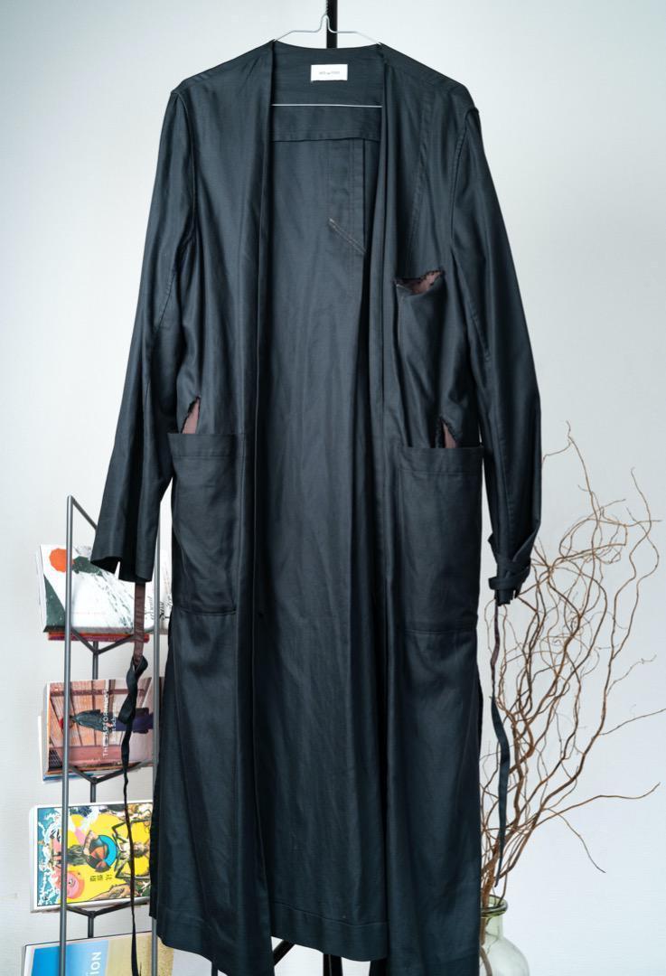 48 割引s好評 Bed J W Ford18ss 変形切りっぱなしガウンコートブラック ノーカラージャケット メンズ S Covid19 Sumbawakab Go Id