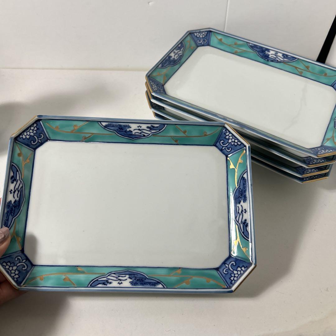 有田焼 貞泉窯 平皿 5枚セット 金彩 手描き 希少品　レア