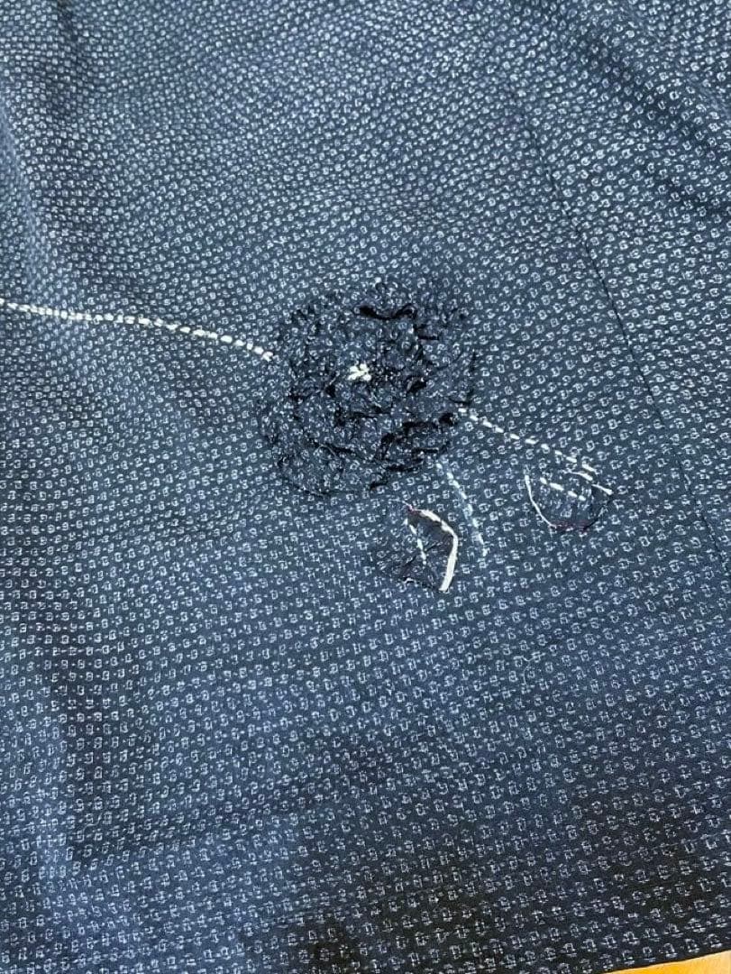 古布リメイク 久留米絣 洗い貼り ワンピース チュニック 花飾り ハンドメイド 古布リメイク 久留米絣 洗い貼り ワンピース チュニック 花飾り ハンドメイド