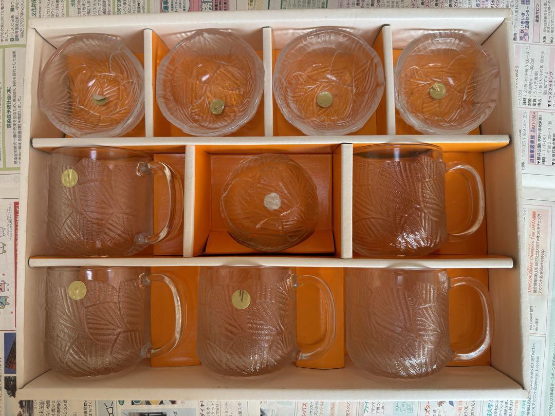 HOYAガラスナッツボール付きアイスコーヒーカップ