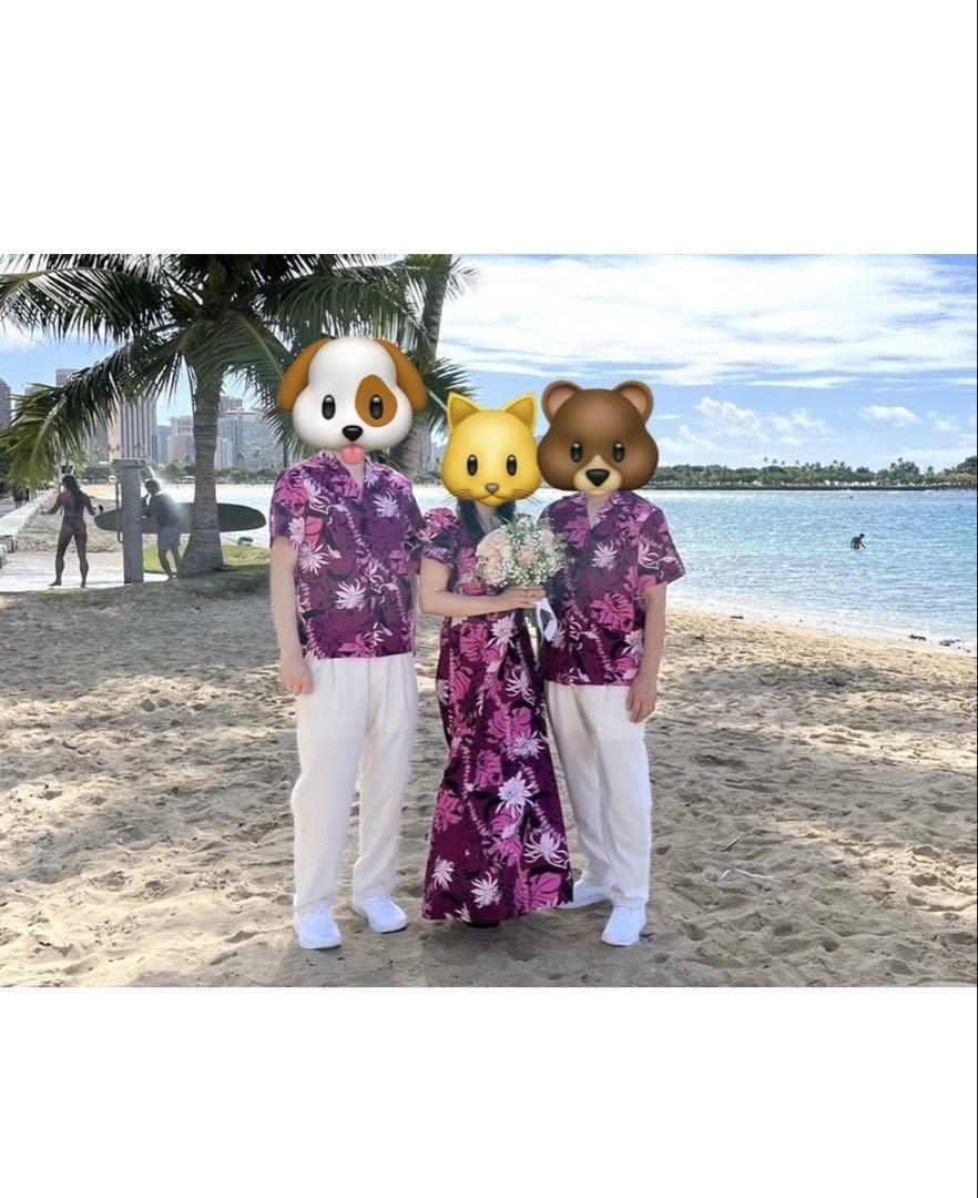 着画あり⭐︎ ムームードレス1枚 ハワイ結婚式 ペア可能