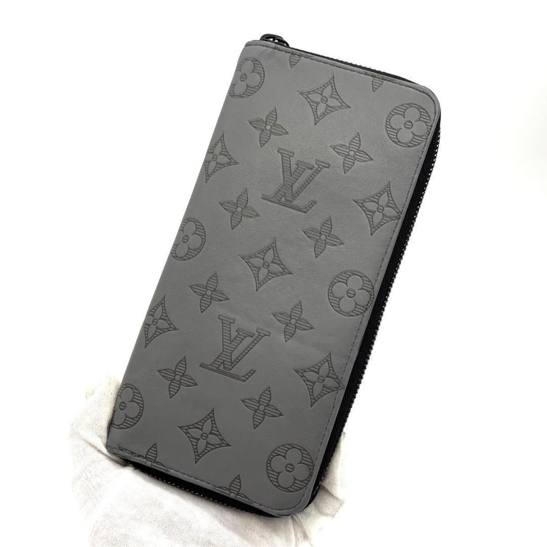 【新型】 ルイヴィトン ヴェルティカル モノグラムシャドウ グレー 長財布