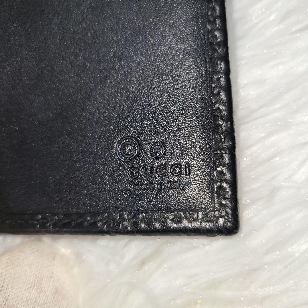 極美品☆GUCCI グッチ マイクロシマ ブラック レザー 長財布 GG