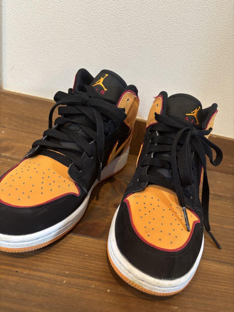 23cm NIKE エアジョーダン１MID GS ブラック/オレンジ